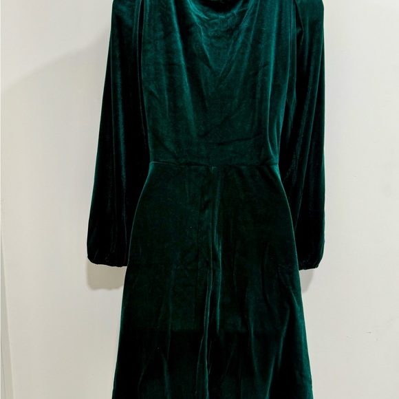 Elegant Green Velvet Dress - Picture 5 of 6